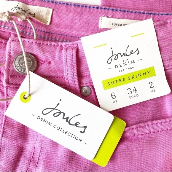 JOULES NWT Super Skinny Denim Jeans Size 2 in Perfect Pink - Picture 9 of 13